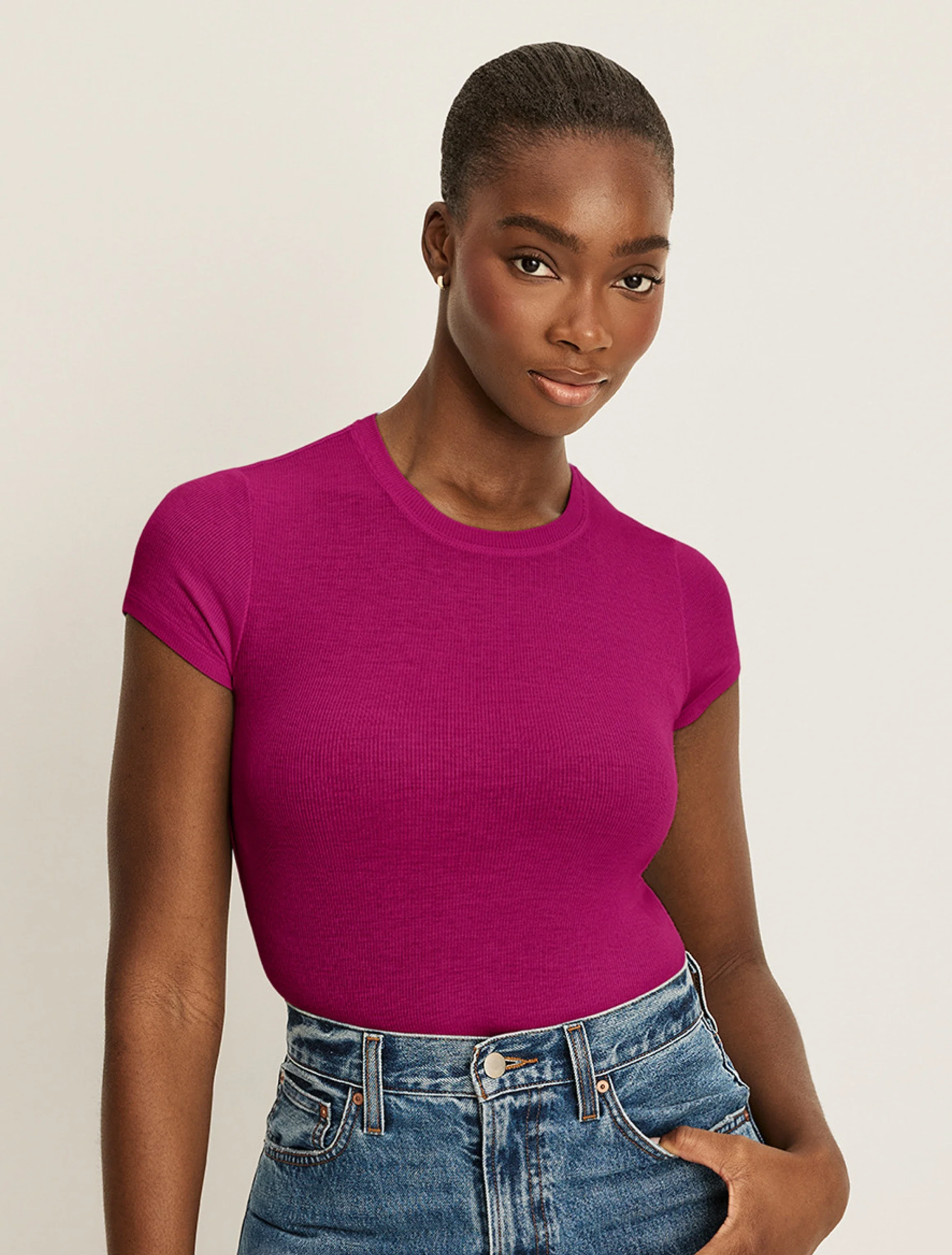 Modal Rib T-Shirt - Image 19